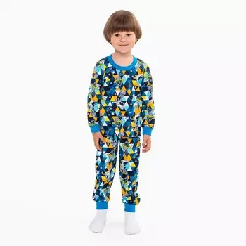 Пижама для мальчика, цвет треугольники/космонавты, рост 104 см