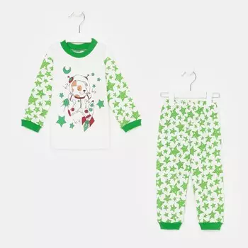 Пижама для мальчика, цвет зелёный, рост 98