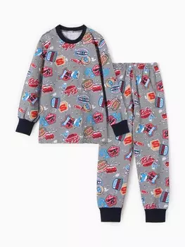 Пижама для мальчика «Машины», серая, рост 116 см
