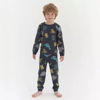 Пижама для мальчика, рост 104 см, цвет тёмно-серый