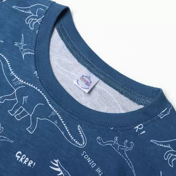 Пижама для мальчиков, цвет джинс, рост 128 см