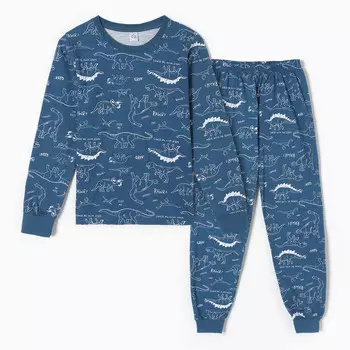 Пижама для мальчиков, цвет джинс, рост 134 см