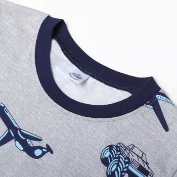 Пижама для мальчиков, цвет серый/самолеты, рост 146 см