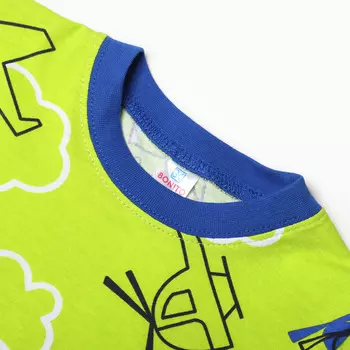 Пижама для мальчиков, цвет зелёный/самолетики, рост 116 см