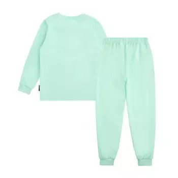 Пижама: лонгслив и брюки для девочек Basic, рост 98-104 см, цвет ментоловый