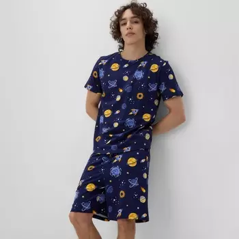 Пижама мужская (футболка и шорты) KAFTAN Space, размер 54