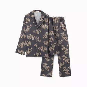 Пижама мужская (рубашка и брюки) KAFTAN "Дракон" размер 56, графитовый