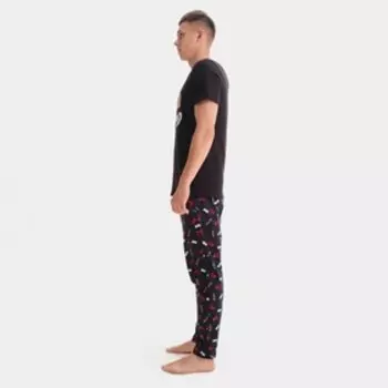 Пижама новогодняя мужская KAFTAN "Chill bro", цвет чёрный, размер 54