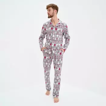 Пижама новогодняя мужская KAFTAN «Скандинавия», размер 52