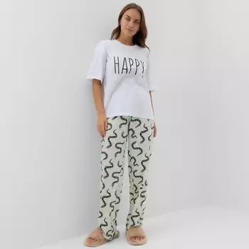 Пижама новогодняя женская (футболка и брюки) KAFTAN "Змеи" размер 40-42