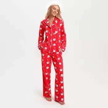Пижама новогодняя женская (рубашка и брюки) KAFTAN Cats, размер 40-42