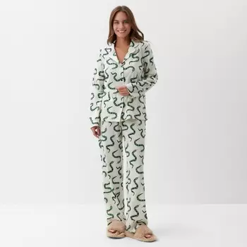 Пижама новогодняя женская (рубашка и брюки) KAFTAN "Змеи" размер 44-46