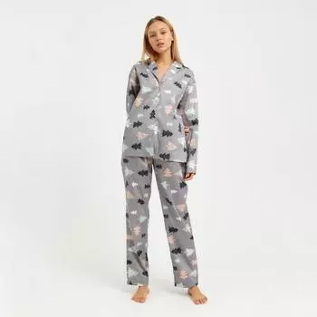 Пижама (рубашка, брюки) женская KAFTAN «Елки», размер 48-50