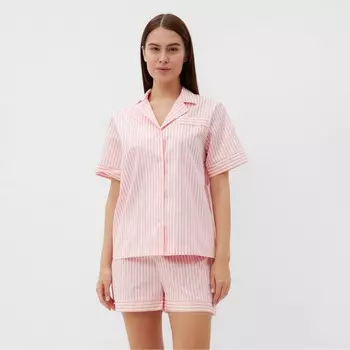 Пижама женская (рубашка, шорты) женская KAFTAN Beautiful, размер 40-42, розовая