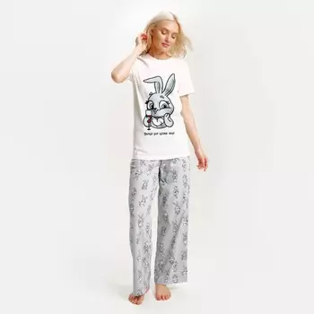 Пижама женская (футболка, брюки) KAFTAN «Зайчик», размер 40-42