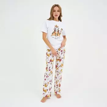 Пижама женская (футболка и брюки) KAFTAN "Тигры" размер 52-54