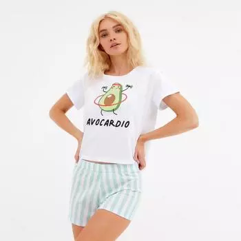 Пижама женская (футболка, шорты) KAFTAN Avacardio, размер 48-50