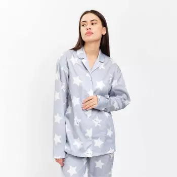 Пижама женская (рубашка, брюки) KAFTAN «Звезды», размер 48-50, серая