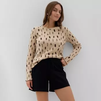 Пижама женская (лонгслив и шорты) KAFTAN "Елки" размер 52-54