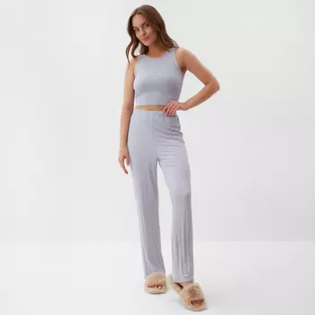 Пижама женская (майка, брюки) KAFTAN «Цветы», размер 40-42, голубая