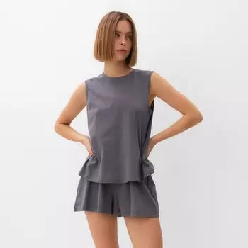 Пижама женская (майка, шорты) MINAKU: Home collection, размер 46, серая