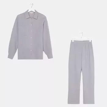 Пижама женская (рубашка, брюки) KAFTAN Basic, размер 48-50, серая