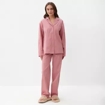 Пижама женская (рубашка, брюки) KAFTAN Basic, размер 52-54 , розовая