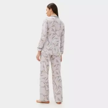 Пижама женская (рубашка и брюки) KAFTAN Birds размер 40-42, серый