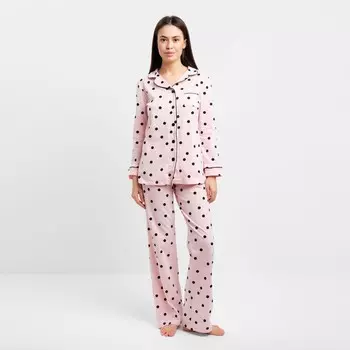 Пижама женская (рубашка, брюки) KAFTAN Cute, размер 56-58, розовая