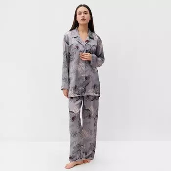 Пижама женская (рубашка, брюки) KAFTAN «Дракон», размер 40-42, серая