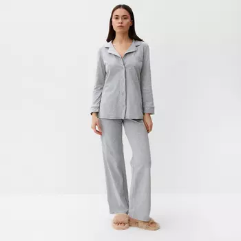Пижама женская (рубашка, брюки) KAFTAN Fresh, размер 48-50, серая