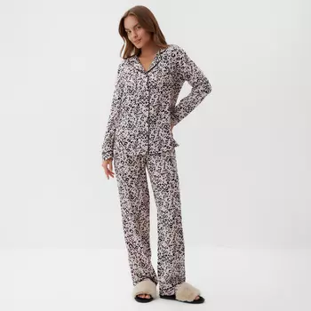 Пижама женская (рубашка, брюки) KAFTAN Leo, размер 48-50, розовая