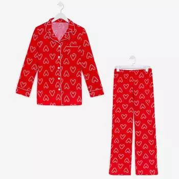 Пижама женская (рубашка и брюки) KAFTAN "Love" размер 44-46