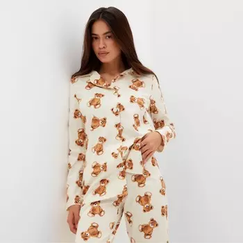 Пижама женская (рубашка, брюки) KAFTAN «Мишка», размер 52-54