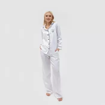Пижама женская (рубашка, брюки) KAFTAN Queen, размер 40-42, белая