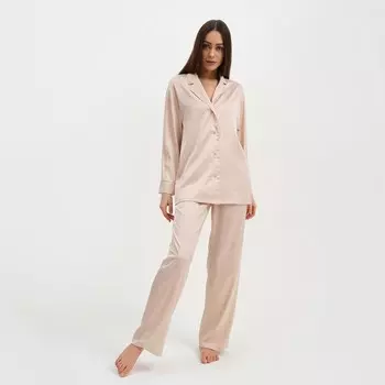 Пижама женская (рубашка, брюки) KAFTAN «Треугольники», молочная, размер 48-50