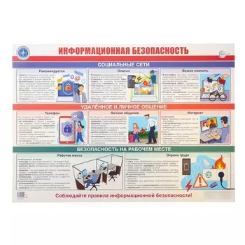 Плакат «Действия при чрезвычайных ситуациях. Информационная безопасность», А2