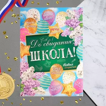 Плакат на выпускной «До свидания, школа!», 50.569.7 см