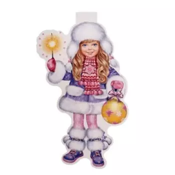 Плакат фигурный "Девочка" шарф, 35х41см