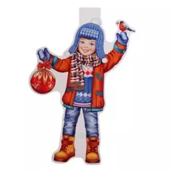 Плакат фигурный "Мальчик" снигирь, 35х41см