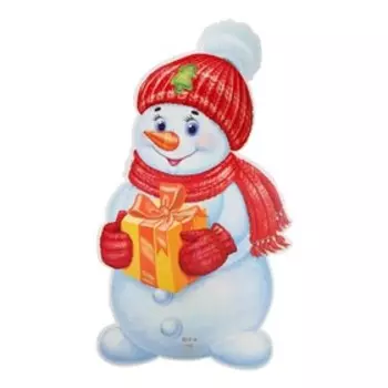 Плакат фигурный "Снеговик" 90х48 см