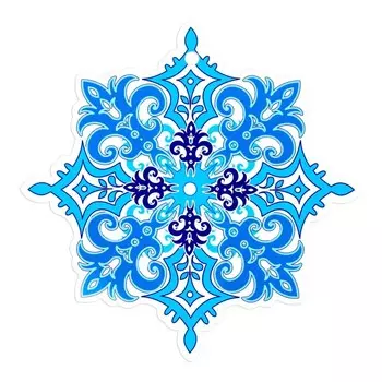 Плакат фигурный "Снежинка - 3" 12,5х12,5 см