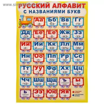Плакат "Русский алфавит с названиями букв" А2