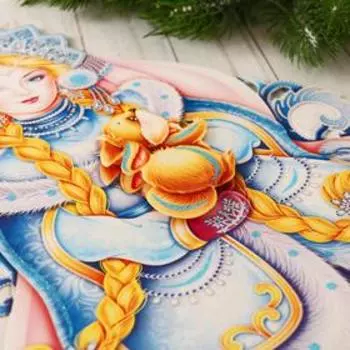 Плакат "Снегурочка с зайчиком" 52х32,5 см