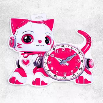 Плакат «Учимся определять время» розовый цвет, 33.733.2 см