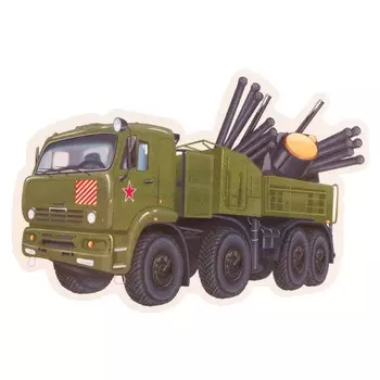 Плакат вырубной "Военная машина" 10х7 см