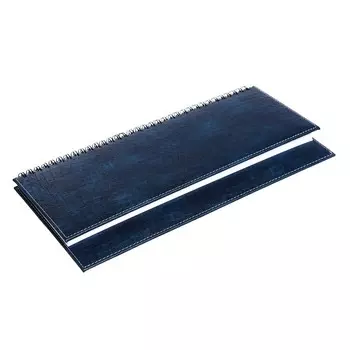 Планинг датированный 2024 года, 294 х 142 мм, 64 листа, на гребне, Attomex.Croco, твёрдая обложка из искусственной кожи, блок 70 г/м2, синий