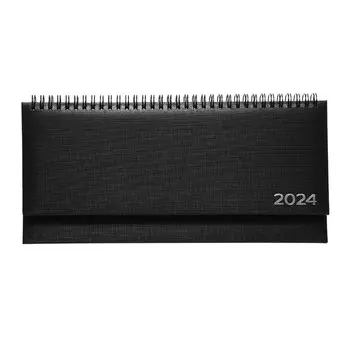 Планинг датированный 2025 года, 294 х 142 мм, 64 листа, на гребне, Attomex.Lancaster, твёрдая обложка балакрон, блок 70 г/м2, чёрный