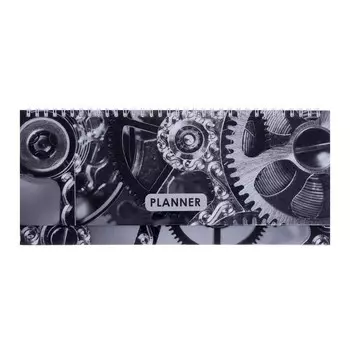 Планинг недатированный 300 х 140 мм, 56 листов на гребне "Механизм", твёрдая обложка, глянцевая ламинация, цветной форзцац, блок 70 г/м2