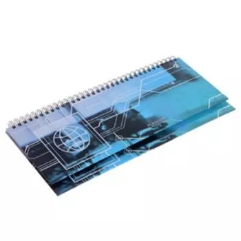 Планинг недатированный 300 х 140 мм, 56 листов, на гребне, "Схема", твёрдая обложка, глянцевая ламинация, цветной форзац, блок 70 г/м2